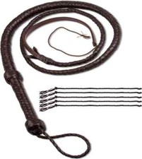 Indiana Jones Genuine Leather Brown 4 Ft, 6 Ft, 8 Ft, 10 Ft Bull Whip picture