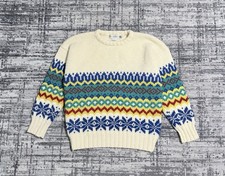 Vintage 80s Gap Clothing Co Nordic Snowflake Knit Wool Sweater Multicolor Size M picture