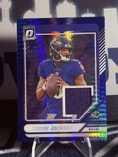 2024 Panini Donruss Optic Donruss Threads Lamar Jackson Blue Hyper Prizm (MEM) picture