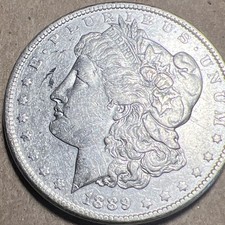 1889 P Morgan Silver Dollar AU/UNC. Normal Wear And Tear. picture