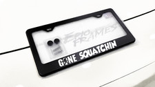 Gone Squatchin Sasquatch / Big Foot License Plate Frame Black Stainless-Steel picture