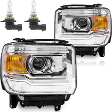 2014-2018 Sierra 1500 2015-2019 2500HD 3500HD Headlights W/Bulbs–Compatible Repl picture
