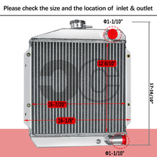 3-ROW ALUMINUM TRACTOR RADIATOR Fit YANMAR 3TNE74 DIESEL #119621-44500 picture