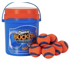 Chuckit Ultra Ball Dog Toy with Chuckit Cleaning Bucket Medium 8 Balls NIB picture