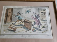 Antique C.C. Henderson Italian Hand Painted Lithograph Dental Patient PAZIENTE  picture