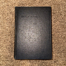 Vintage 1978 Holy Bible KJV American Bible Society Black Hardcover Red Edges picture