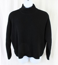 Frank & Eileen NWOT Women's Black 100% Cotton Montecito Turtleneck Sweater XL picture