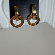 Celine Paris Vintage Logo Hoop Earrings Clip-On picture