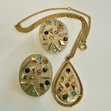 1950's Vintage Sarah Coventry Sultana Confetti Necklace & Earrings - #2868 picture