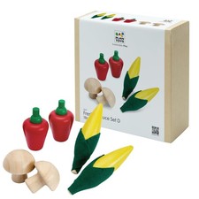 PlanToys Wooden Fresh Produce Set Corns Mushrooms Red Bell Peppers Play Food picture