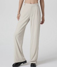 Vuori Villa Trouser Pants Women’s Medium in Mushroom Beige Wide Leg VW4086 picture