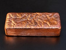 1 Pound Hand Poured Copper Bullion Ingot Bar Investment Grade CU picture