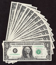 1981A $1 Complete District Set. 12 Crisp & Uncirculated Banknotes. A to L picture