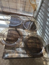 Vintage Smoked Glass Salad Plates 8.5
