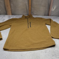 Simms Sweater Men Large Brown Rivershed 1/4 Zip Fleece Activewear Hike Pullover picture