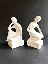 Set of 2 Vintage Royal Delft Ceramic Figural Figure Bookends 1970s NETHERLANDS picture
