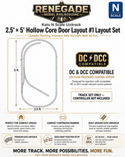 KATO N Scale 2.5’ x 5’ Hollow Core Door Layout DC DCC Ready picture