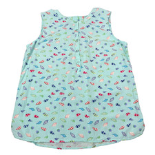 Talbots Petites Blouse Womens LP Aqua Seashell Print Sleeveless Coastal Beach picture