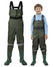 HISEA Kids Fishing Chest Waders Bootfoot Nylon PVC Waterproof Hunting Waders picture