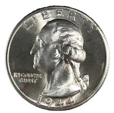 1944-S Silver Washington Quarter GEM BU -Brilliant Uncirculated 25c US Coin # 26 picture