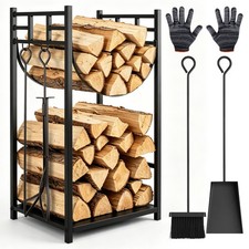 Heavy Duty Firewood Rack Logs Holder for Outdoor Indoor Wood Storage Rack+tools picture