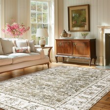6 x 9 Vintage Floral Area Rug Non-Slip Living Room Washable Vintage Oriental picture