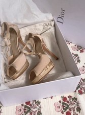 Vintage Beige Heels, Nude Peep Toe Stiletto  Dior picture