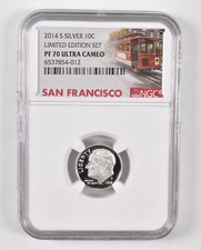 2014-S Silver PF70 UCam Roosevelt Dime NGC Limited Edition SF Lbl picture