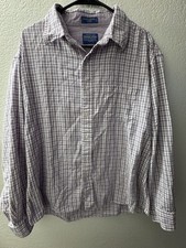 PENDLETON Oxford Cloth Mens L Plaid Casual Long Sleeve Button Down Shirt picture