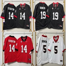 New Men's Gunner Stockton /  Brock Bowers Georgia Bulldogs All Stitched Jersey picture