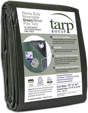 12 x 14 Ft Heavy Duty Protection Coverage Tarp 8 mil Waterproof Reversible picture