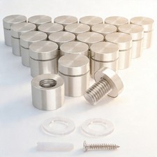 LuckIn 20 Pack Standoff Screws 3/4 x 3/4 in Stainless Steel Sign Mount Silver picture