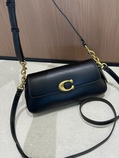 Coach Jet Shoulder Bag CAM16 Black Leather Gold Logo Hardware Shoulder Crossbody picture