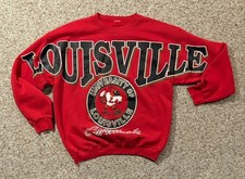 Vtg University Of Louisville Cardinals Spellout Sweatshirt Crewneck. Size L picture