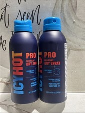 Icy Hot Pro Pain Relief Dry Spray 4.oz each (2 Pack) Exp 12/26 picture