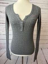 Hollister Cable Knit Rabbit Hair Sweater Large Babydoll Coquette Bella Swan Y2K picture