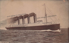 RPPC RMS Lusitania Cunard Line Maiden Voyage Photo DAMAGE 1906 Postcard H27 picture