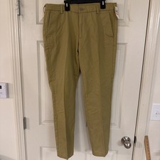 IZOD Men's American Chino Flat Front Slim Fit Pant Khaki NWT 33x30 Msrp $65 picture