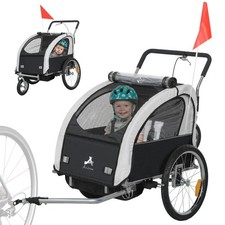 Elite 2-Seat Kid Bicycle Trailer Steel w/ Water Resistant Windows picture