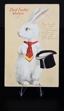 Antique 1910 Easter Bunny Postcard Magician Top Hat IAP Co Posted NY picture