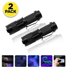 2X UV Ultra Violet LED Flashlight Blacklight Light 395 NM Inspection Lamp Torch picture