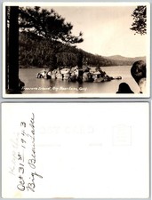 Vintage 1943 RPPC Treasure Island Big Bear Lake California Postcard picture