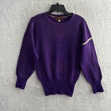 Leacock's Sportwear Mens Varity Sweater Purple Small Wool Vintage 1940s 50s picture