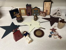 Vintage Primitive Lot Handmade Tabletop & Hanging Americana , Love picture