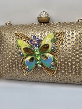 Mixed Media Jewelry Art Vtg Purse Butterfly Bead Chain Small Assemble Grandma picture