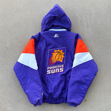 90s Vintage Phoenix Suns Starter Jacket Purple Orange White XL picture