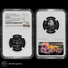 1999-S Clad 25C Pennsylvania Statehood Washington Quarter NGC Sample Pittsburgh picture