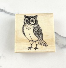 Owl Woodland Creature Animal Wood Rubber Stamp New  picture