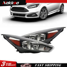 Headlight Assembly For 2015-18 Ford Focus Black LED DRL picture