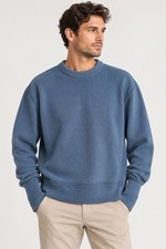 Heimat Rundals Mens Crew Merino Wool Sweater size Medium Trail Blue old money picture